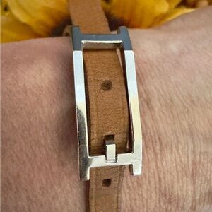 Hermes Brown Leather Behapi Bracelet